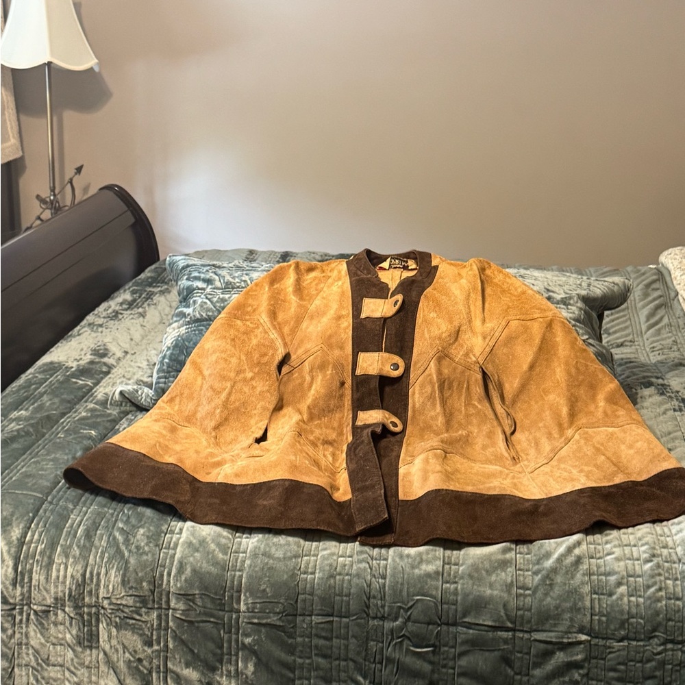 Vintage Brown and Tan Cape Poncho